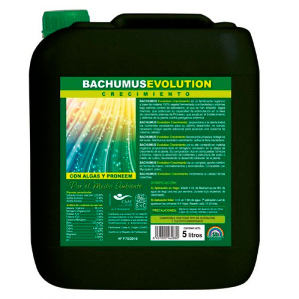 Bidón de 20 litros de Bachumus Evolution para crecimiento de plantas
