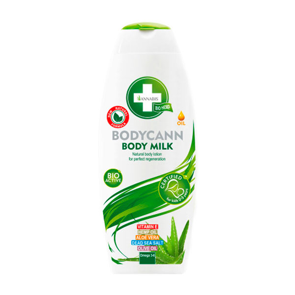 Frasco de Bodycann Bodymilk 250 ml de Annabis para cuidado corporal