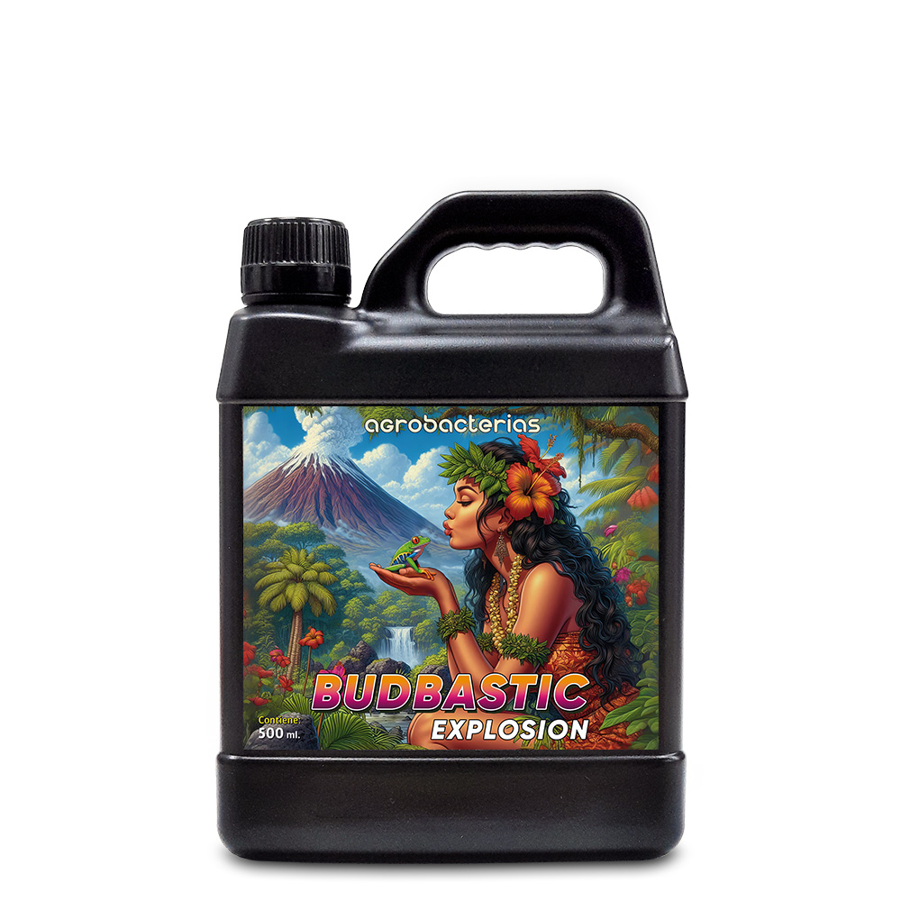 Botella de 500 ml de Budbastic Explosion con agrobacterias para cultivo