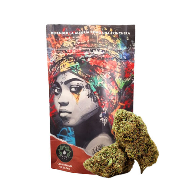 Frasco de 3 gramos de CBD Arima Indoor Apple Fritter, producto de cannabis para uso terapéutico