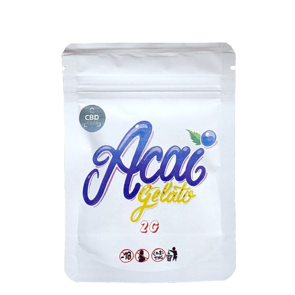 Frasco de CBD House Aca Gelato 2 gramos, producto de CBD para uso terapéutico