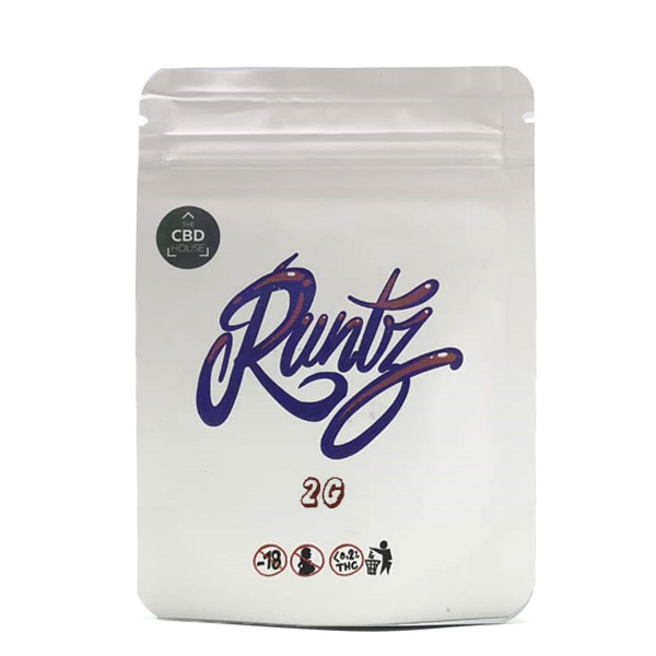 Paquete de CBD House Runtz 2 gramos con diseño colorido