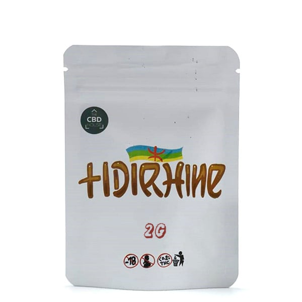 Envase de 2 gramos de resina Tidirhine CBD-House para extracción