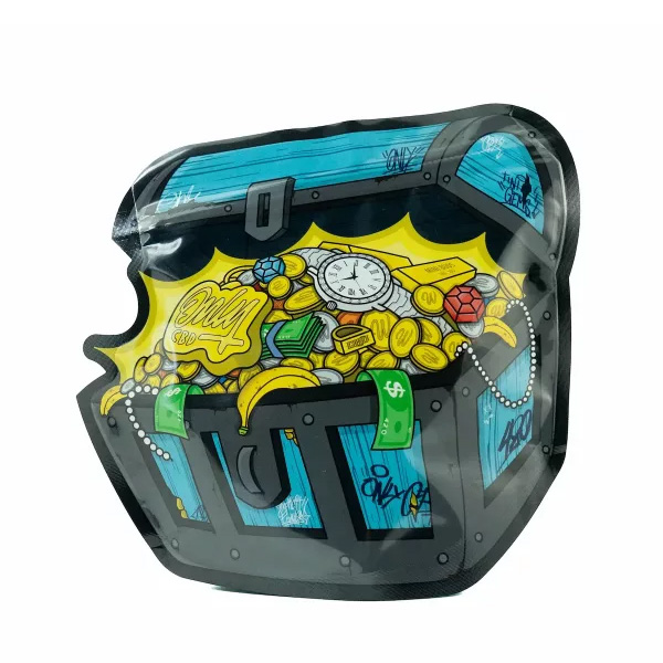 Racimo de mini cogollos de CBD Banana Smash en envase de 10 gramos