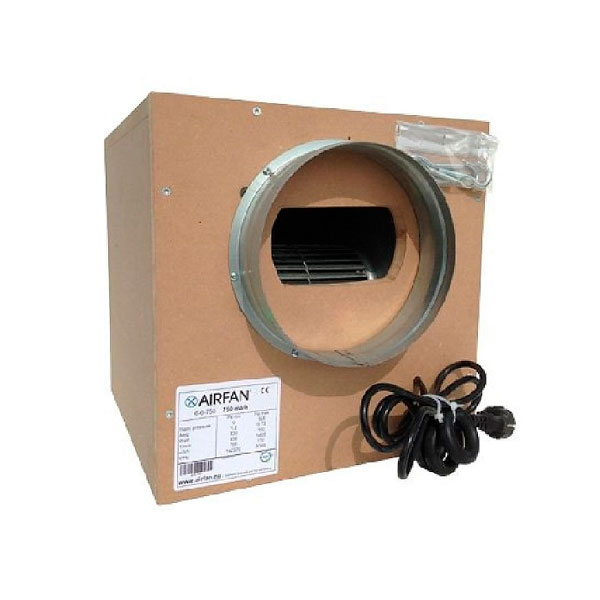 Caja AIRFAN Uni ISO-Box MDF con flujo de aire 250 m3/h para extracción