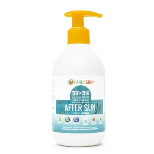 tubo de crema after sun con CBD y CBG para cuidado de la piel