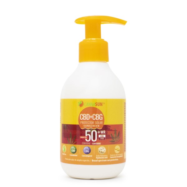 Crema protectora solar Cannasun con CBD y CBG SPF 50+ 150 ml