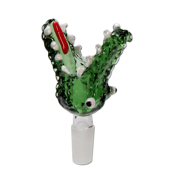 Cazoleta de cristal con diseño de cocodrilo para bong