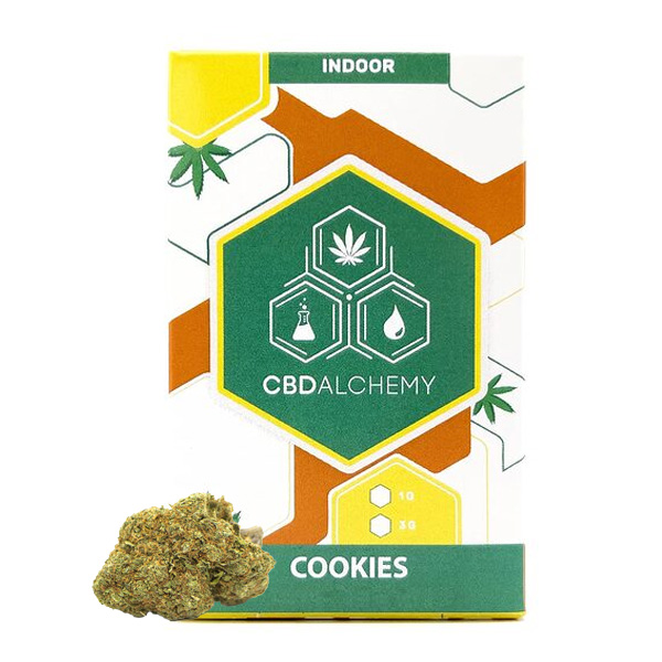 Bolsa de 1 gramo de CBD Alchemy Indoor Cookies, producto de cannabis para uso terapéutico