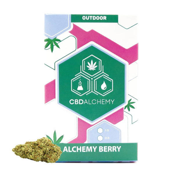 Frasco de CBD Alchemy Outdoor Berry 1 gr para uso terapéutico
