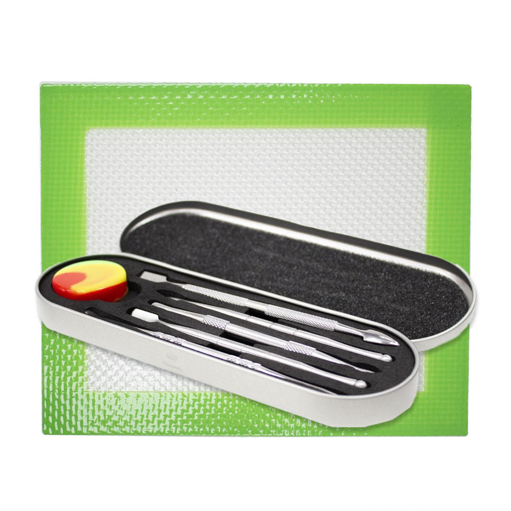 dabber de acero inoxidable con set de oil y tapete de silicona para extracciones de resina