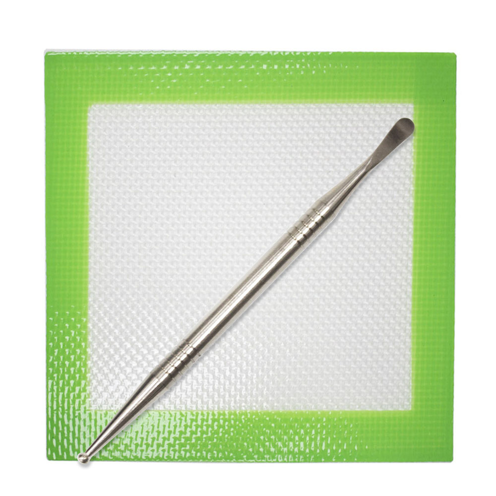 Dabber de titanio de 11 cm con tapete de silicona para extracciones de resina