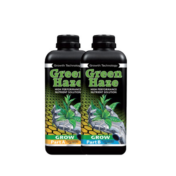 botellas de Greenhaze Grow A+B fertilizante para plantas Growth Technology