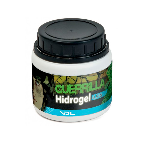 Envase de 500 gramos de Guerrilla Hydrogel para cultivo
