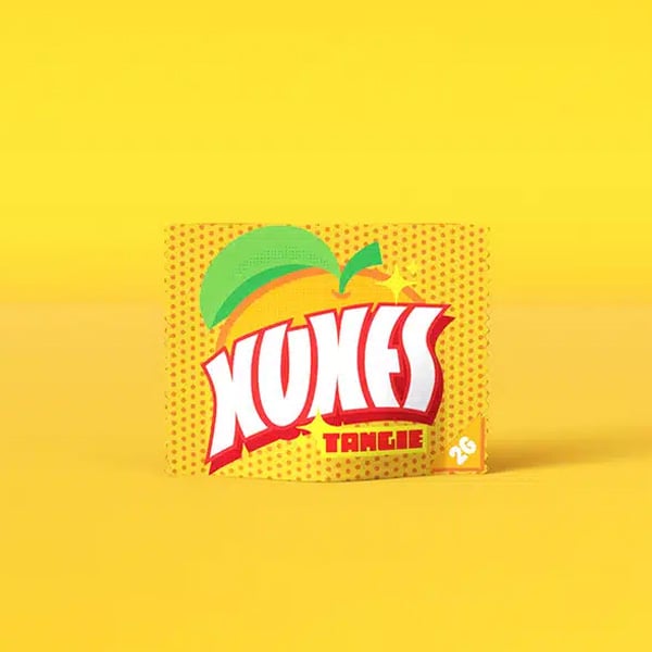 Bloque de hash CBD Xuxes Tangie para uso en extracciones y parafernalia