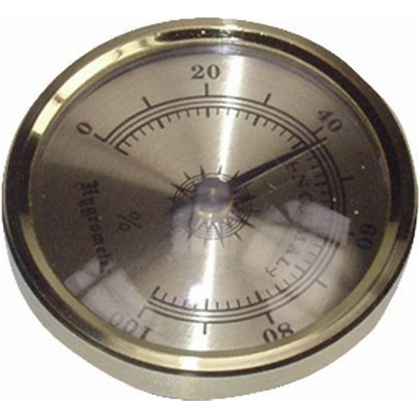 Higrómetro analógico redondo dorado para control de clima
