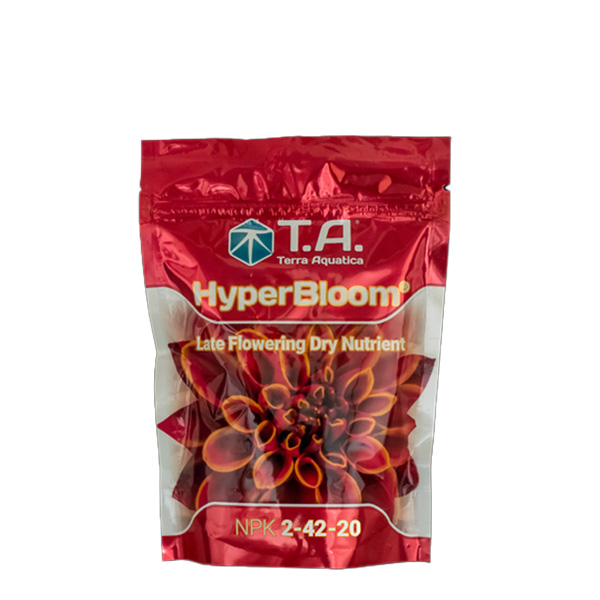 Envase de 100 gramos de abono Hyper Bloom para cultivo