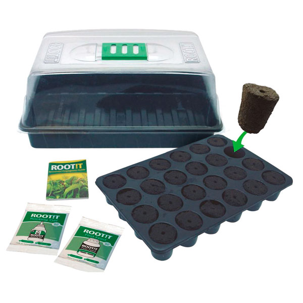 Kit propagación 39x19x11 cm para semillas y esquejes Rootit
