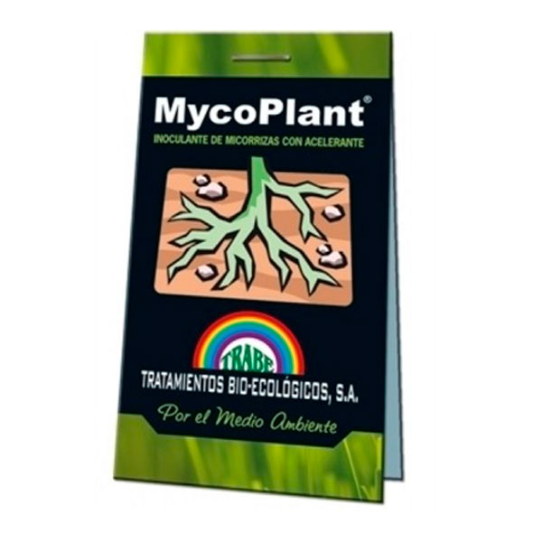 Sobre de fertilizante MYCOPLANT de la marca Trabe para plantas