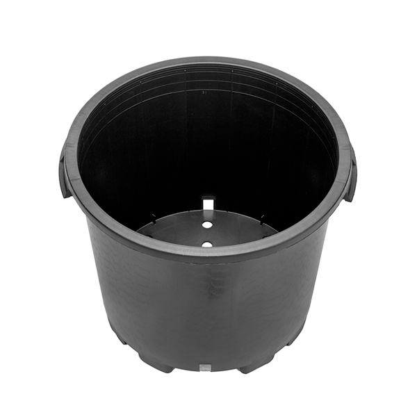 Maceta redonda negra de 30 cm para cultivo y jardinería