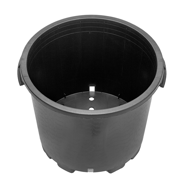 Maceta redonda negra de 35 cm para cultivo y jardinería