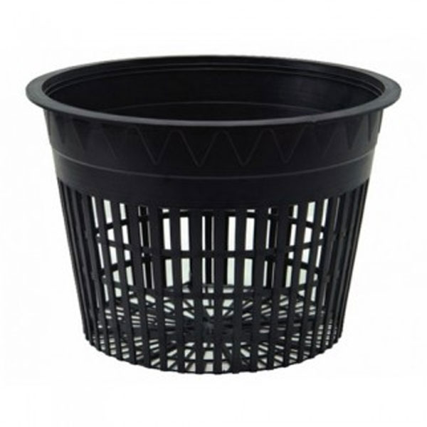 Maceta rejilla de plástico color negro de 15 cm para cultivo y jardinería