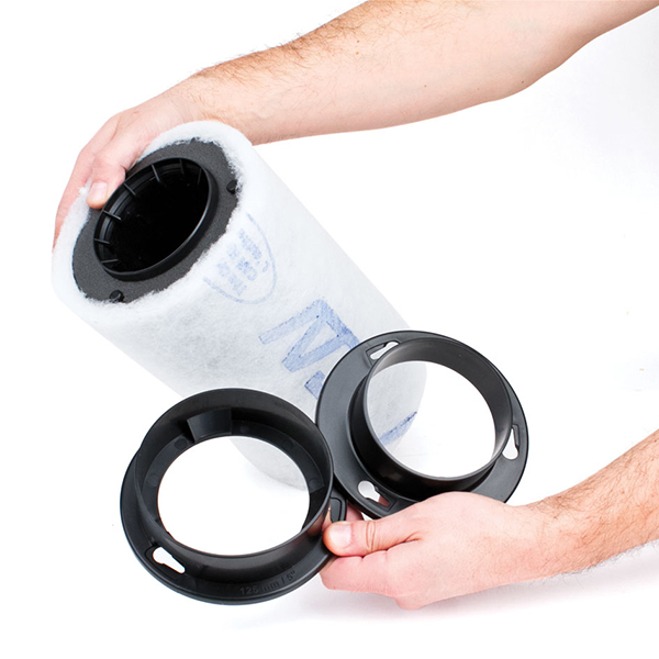 Manguito de conexión de plástico para filtros Can-Filters en control de olores