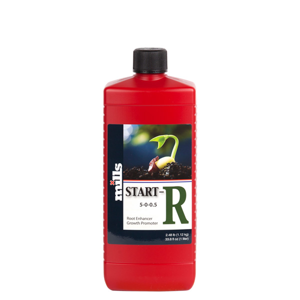 envase de 1 litro de Mills Start fertilizante para plantas