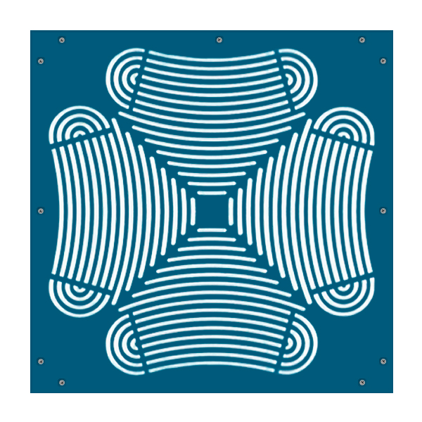 Oruga Verde Rejilla Azul 6 mm.