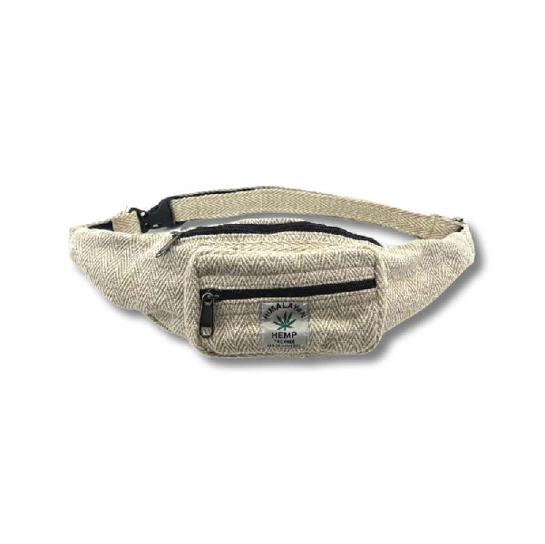 Riñonera artesanal de cáñamo natural, bolso ecológico