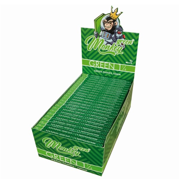 Papel de liar Monkey King color verde 1.1/4 paquete de 50 unidades
