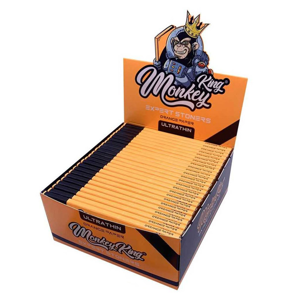 Paquete de papel de fumar Monkey King Size Slim Expert Stoners Orange 50 unidades