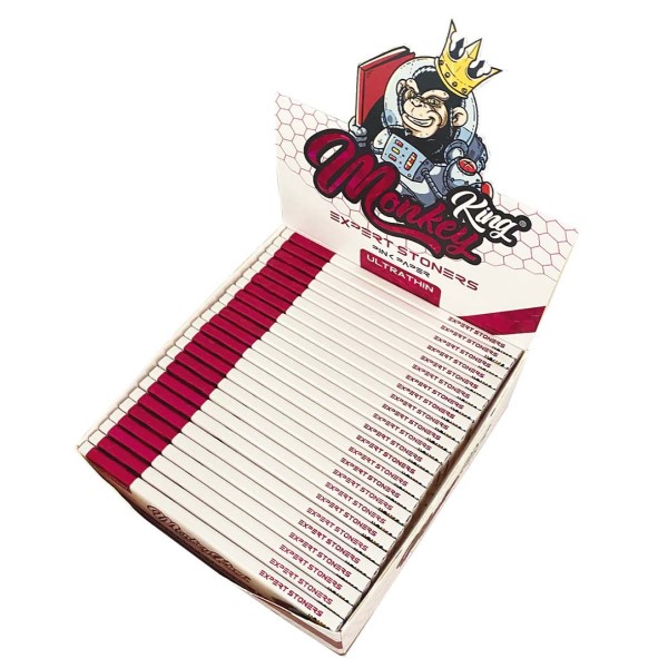 Paquete de papel de fumar Monkey King Size Slim Expert Stoners Pink 50 unidades