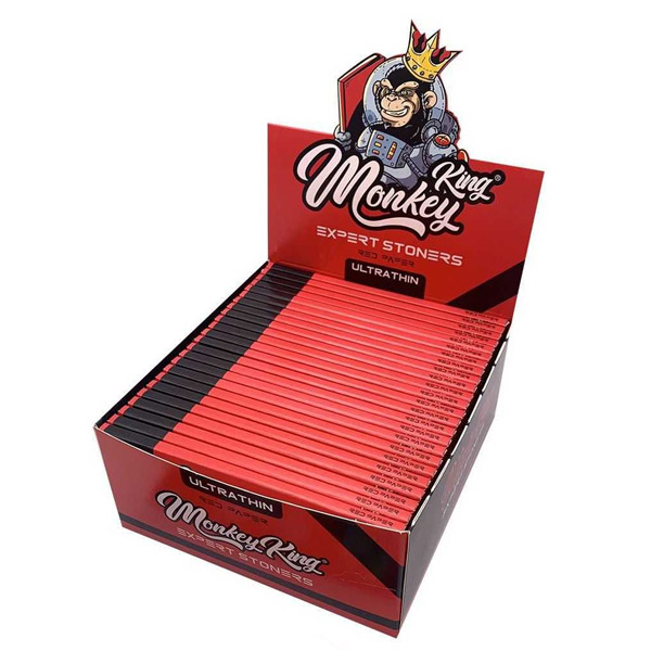 Paquete de papel de fumar Monkey King Size Slim Expert Stoners Red para uso en parafernalia