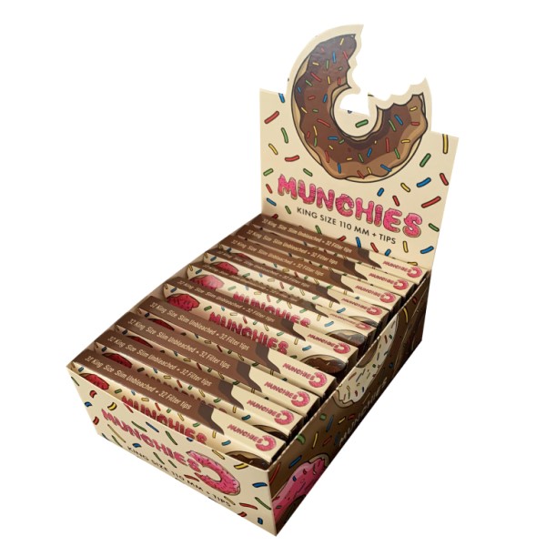 Papel Monkey King Size Slim con filtros Munchies sin blanquear
