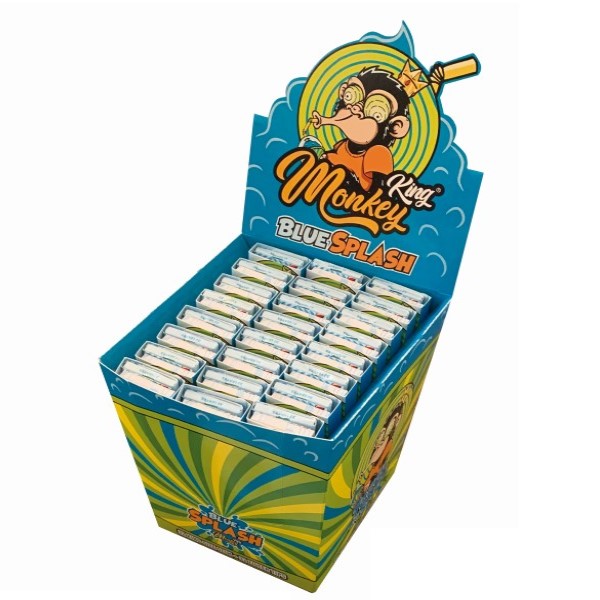 Paquete de papel de fumar Monkey King Size Slim con tips Smell Blue Splash