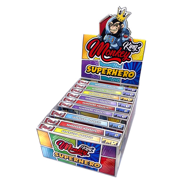 paquete de papel de fumar Monkey King Size Slim con tips Superhero