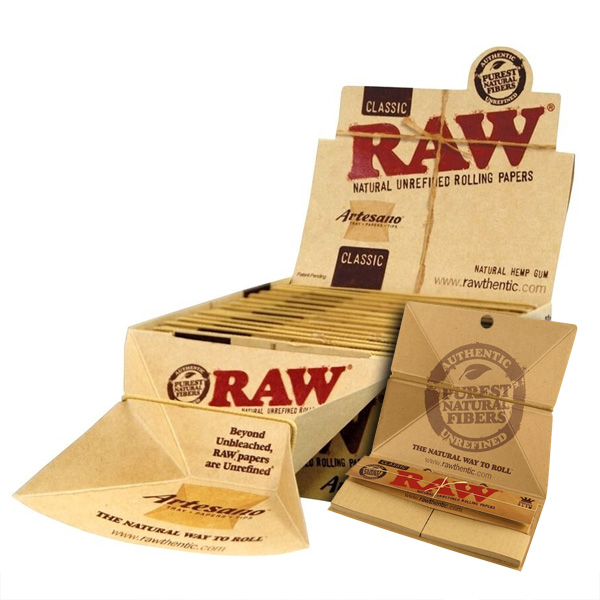 Papel RAW Classic King Size Slim Artesano con tips para enrollar
