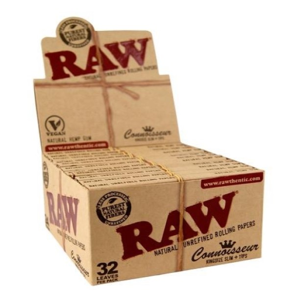 Papel RAW Classic King Size Slim con tips para liar