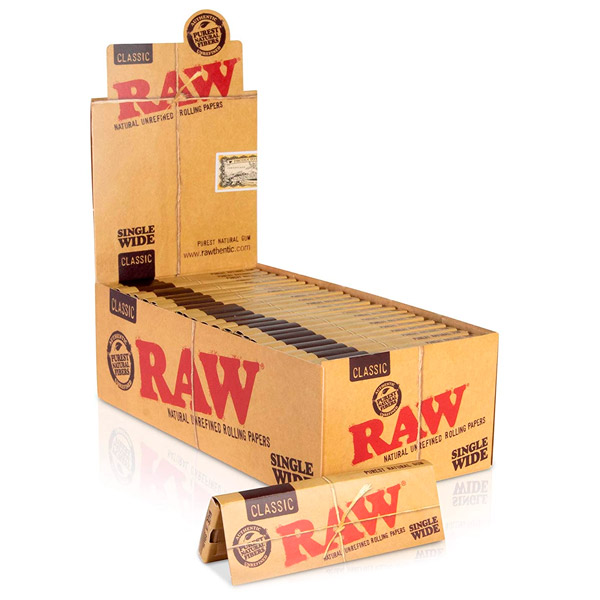 Papel Raw Classic Single Wide para enrollar cigarrillos