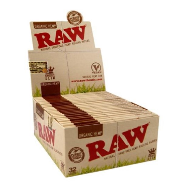 Papel RAW Organic King Size Slim para enrollar cigarrillos