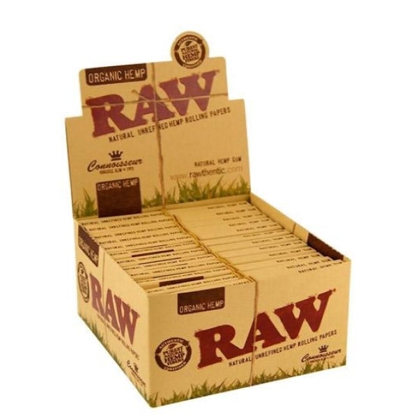Librillos de papel RAW Organic King Size Slim con tips para enrollar
