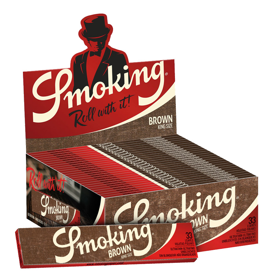 librillo de papel de fumar Smoking King Size Brown para uso en rollo