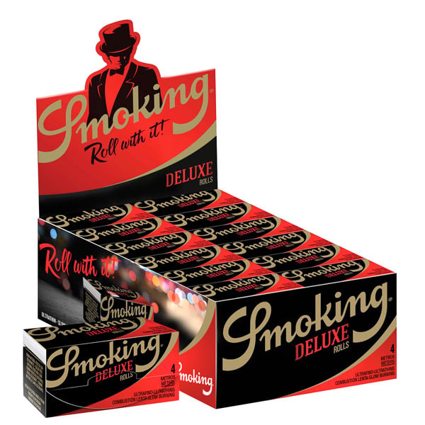 Rollo de papel de fumar Smoking Rolls Deluxe para uso en pipa o cigarrillo