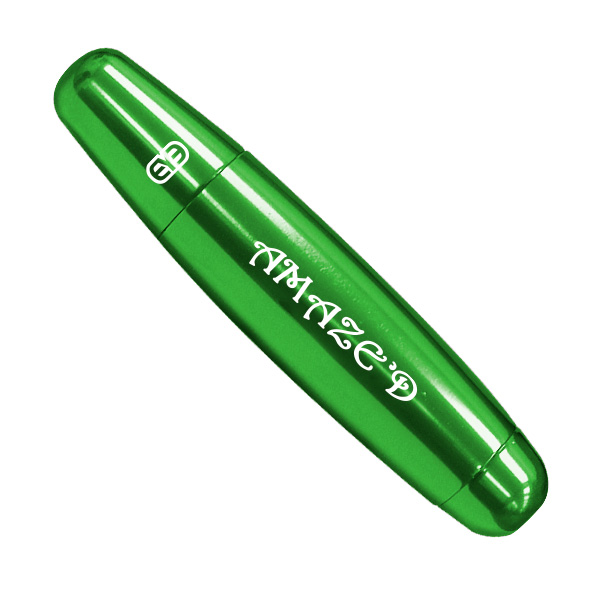 Pipa Amazed de aluminio verde con ojo rojo para fumadores