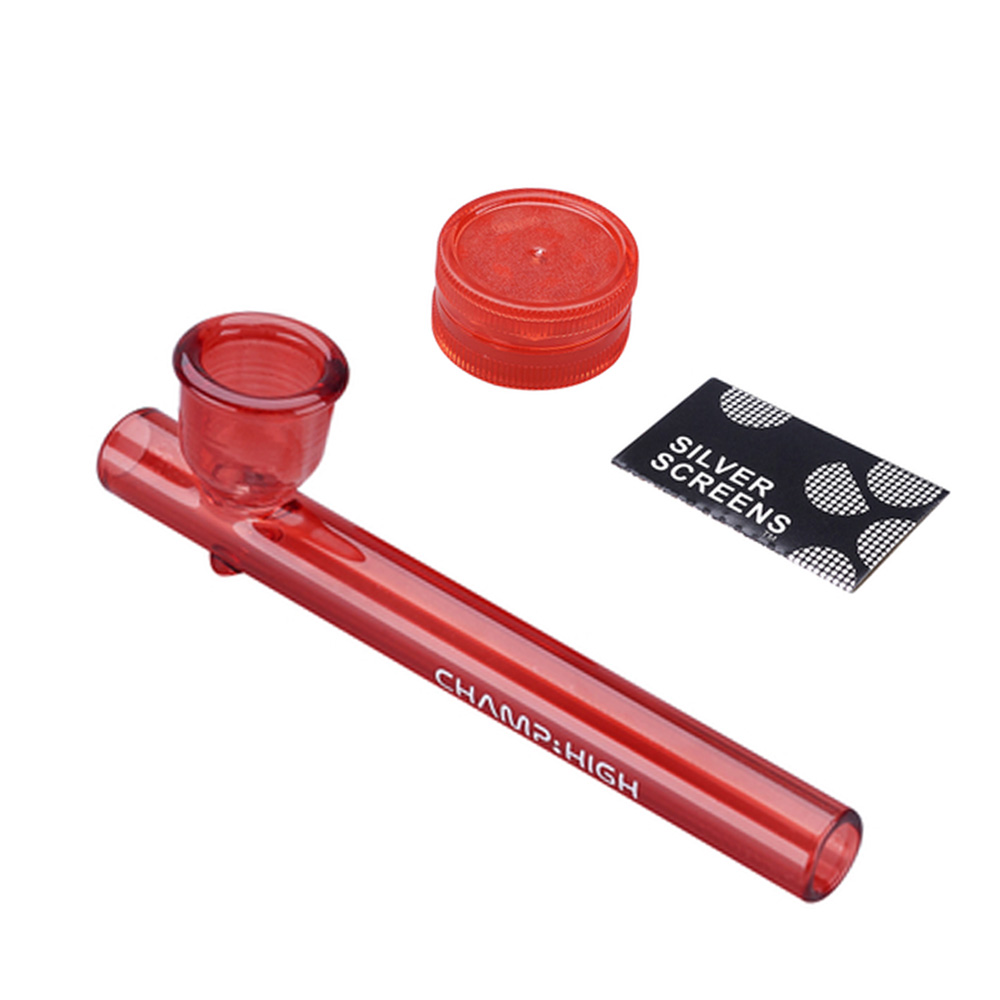 Pipa de cristal transparente de 90 mm con grinder y rejilla en colores mixtos para uso en pipas