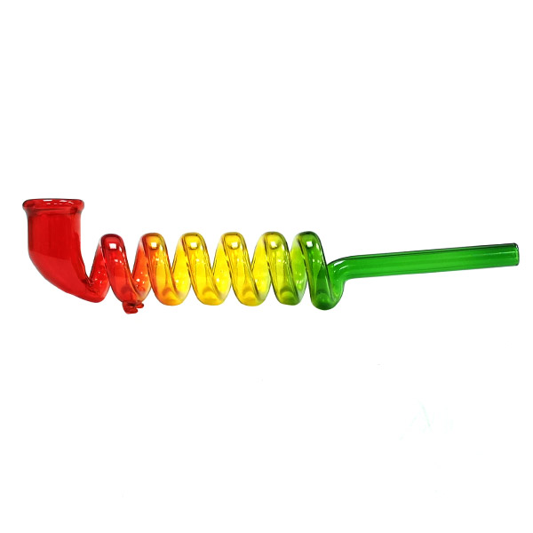 Pipa de cristal espiral arcoíris de 17 cm para fumar