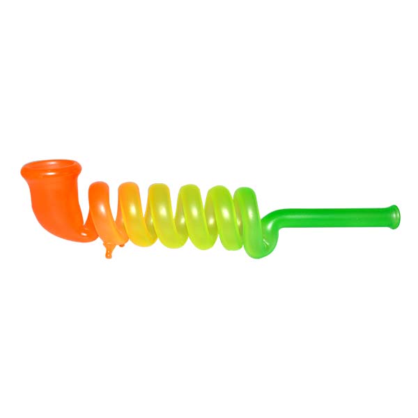 pipa de cristal espiral arcoiris de 15 cm para uso en parafernalia