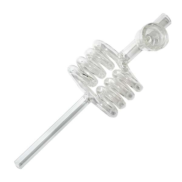 Pipa de cristal espiral doble de 18 cm para fumar
