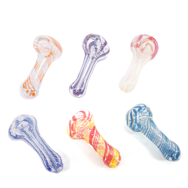 Pipa de cristal colorida para fumar, 7 cm, pack de 10 unidades